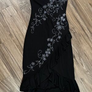 Elegant Black Floral Dress